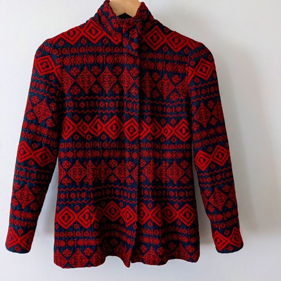 Navy and red vintage Fred Leighton Jacket - Picture 1 of 5